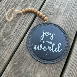 Joy To The World Black Christmas Ornament